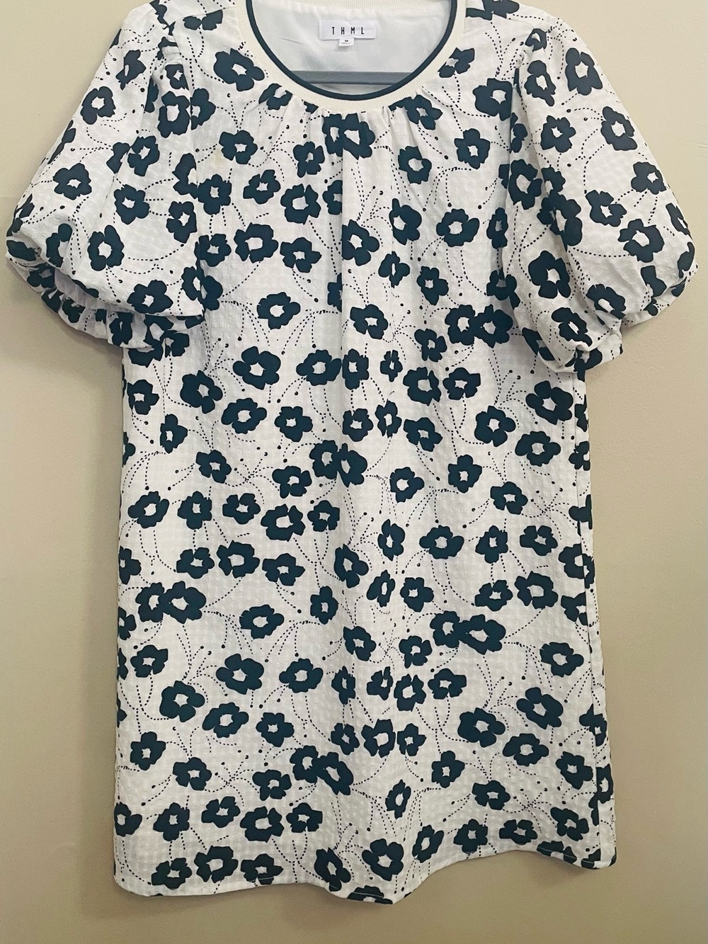 THML Anthropology Black and White Floral Mini Dress